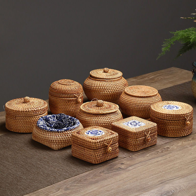 Food Snacks In Japan - Scatola portaoggetti in rattan intrecciato a