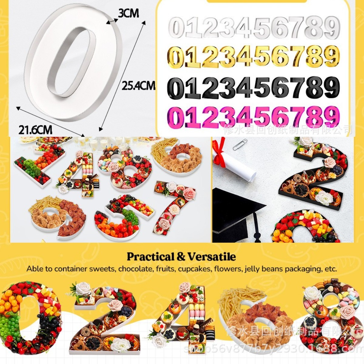 0-9 numero vassoi per alimenti - Food Snacks For Baby Shower recensione e prezzo
