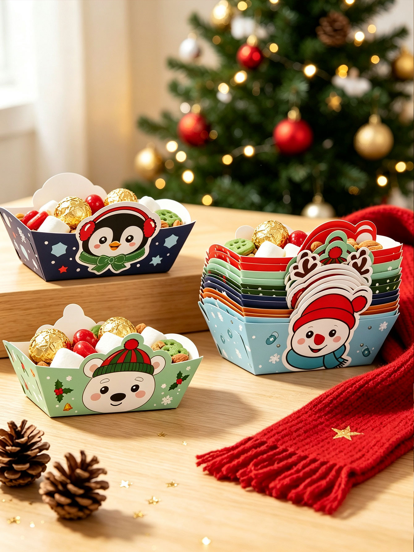 12 pezzi/set di vassoi di cart - Xmas Food Snacks recensione e prezzo
